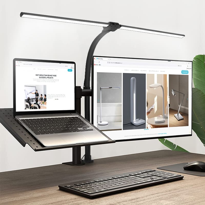 Luminária de Mesa LED Flexível para Escritório em Alumínio