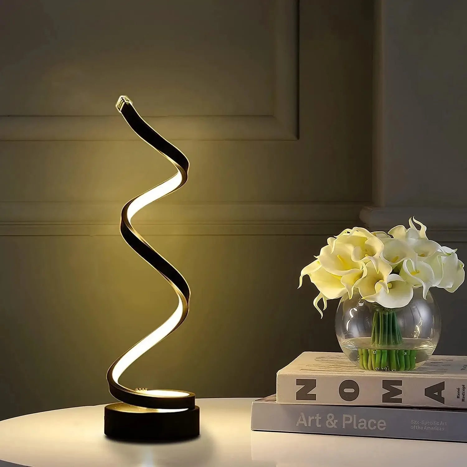 Luminária de Mesa LED Ondulada Estilo Nórdico