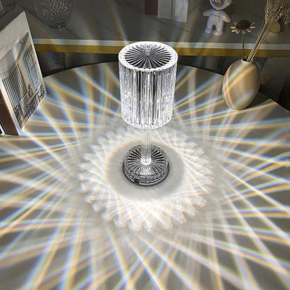 Luminária de Mesa LED Recarregável Sem Fio em Cristal - Iluminação Moderna