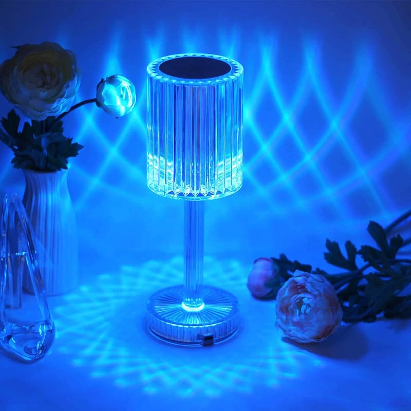 Luminária de Mesa LED Recarregável Sem Fio em Cristal - Iluminação Moderna