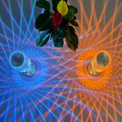 Luminária de Mesa LED Recarregável Sem Fio em Cristal - Iluminação Moderna