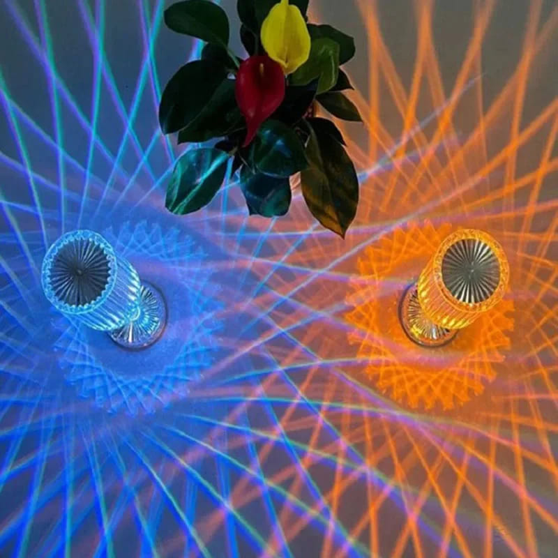 Luminária de Mesa LED Recarregável Sem Fio em Cristal - Iluminação Moderna