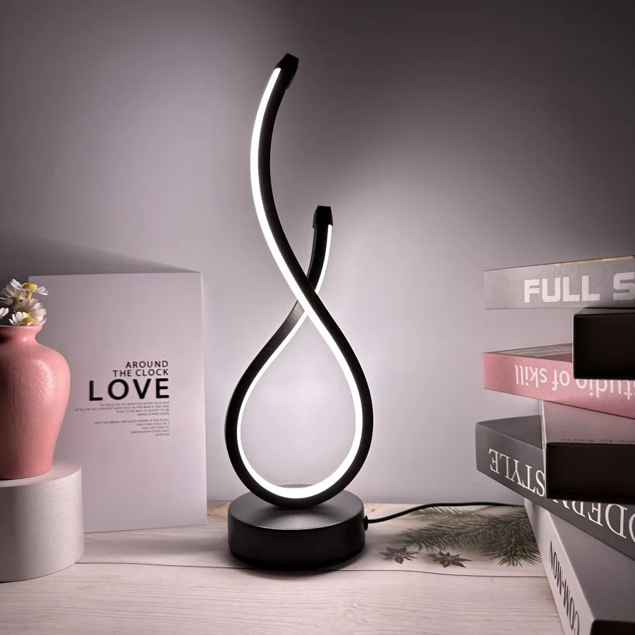 Luminária de Mesa LED Royal com Design Ondulado