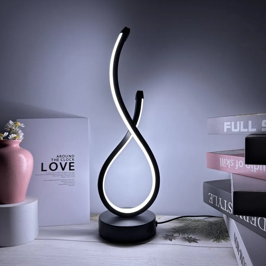 Luminária de Mesa LED Royal com Design Ondulado