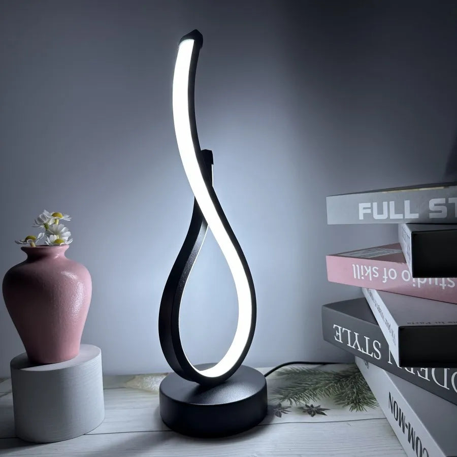 Luminária de Mesa LED Royal com Design Ondulado
