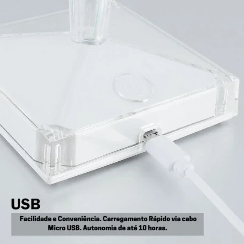 Luminária de Mesa LED Sem Fio 3 em 1 Premium - Iluminação Moderna e Funcional