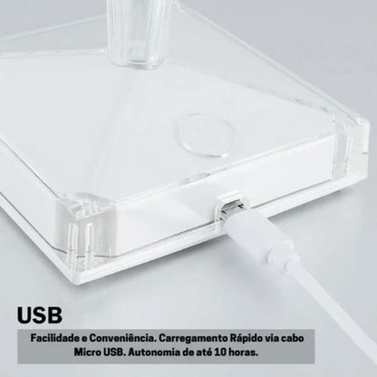 Luminária de Mesa LED Sem Fio 3 em 1 Premium - Iluminação Moderna e Funcional