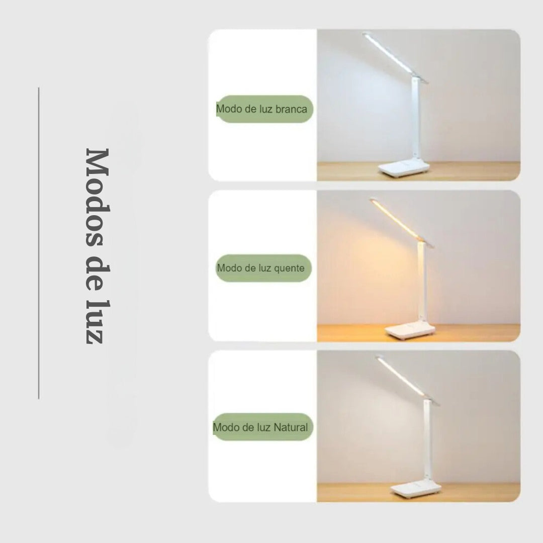 Luminária de Mesa LED com Proteção para os Olhos - Iluminação Confortável