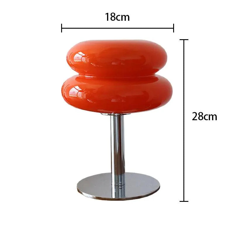Luminária de Mesa Moderna Cogumelo em Vidro e Aço Inoxidável