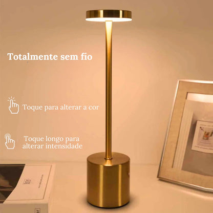 Luminária de Mesa Portátil Sem Fio com Luz LED