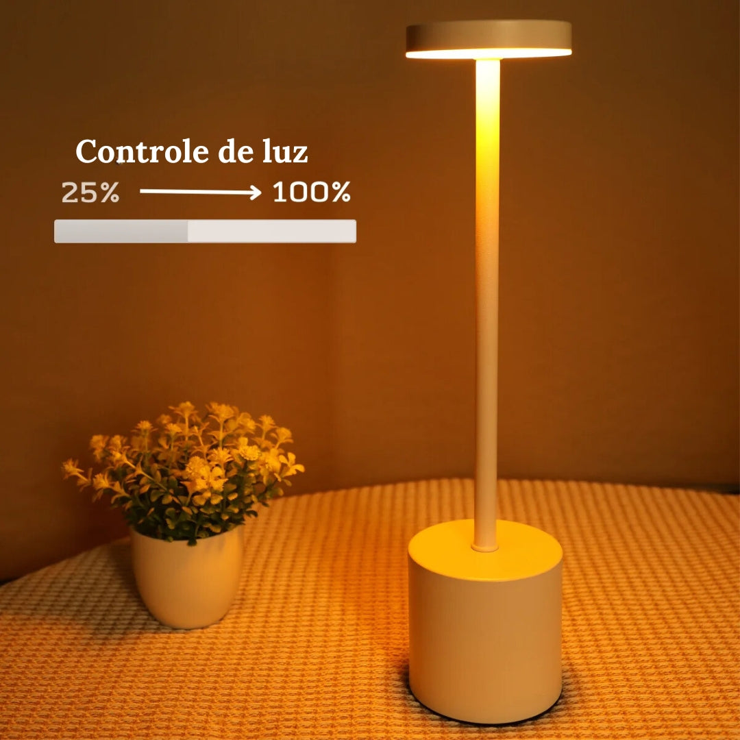 Luminária de Mesa Portátil Sem Fio com Luz LED