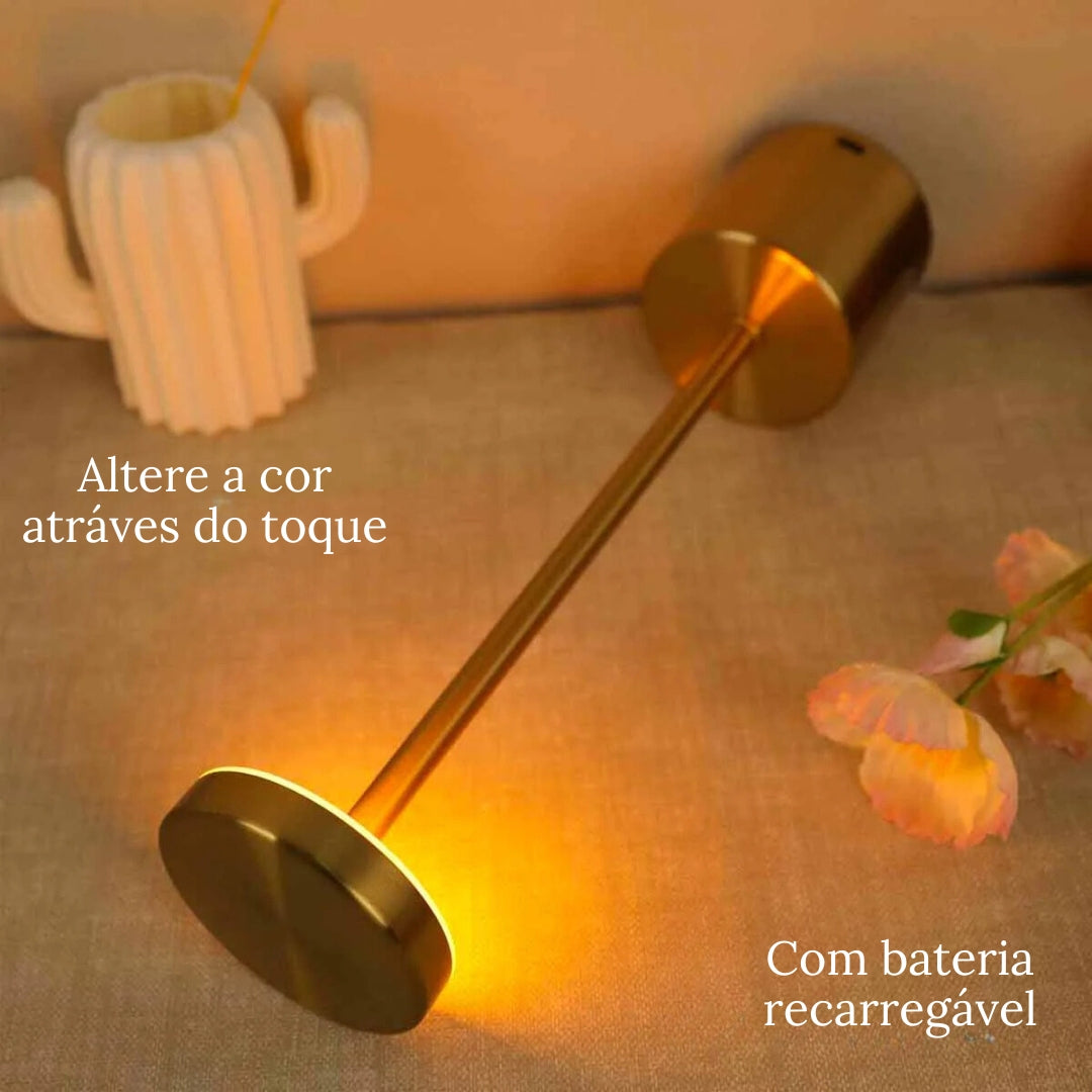 Luminária de Mesa Portátil Sem Fio com Luz LED