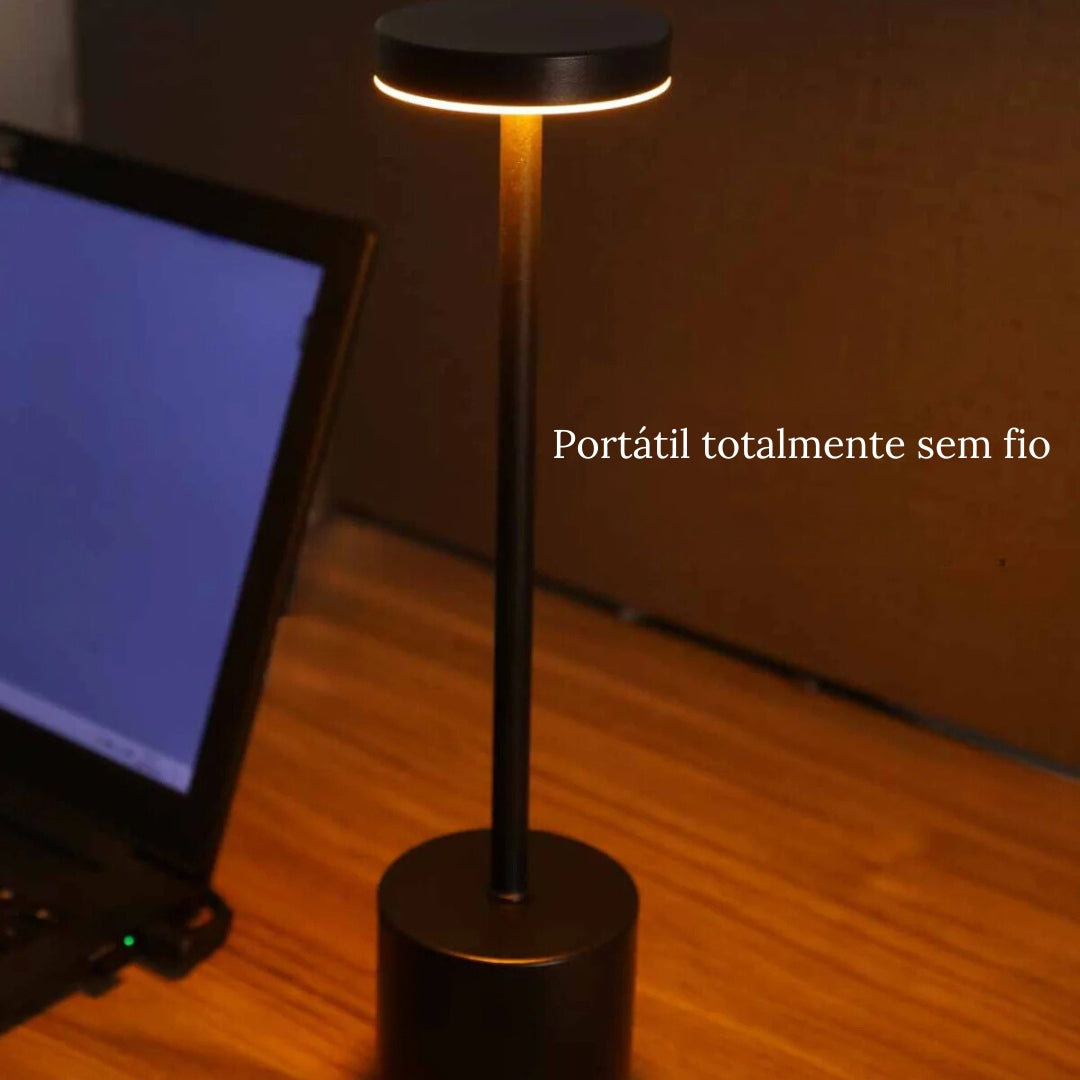 Luminária de Mesa Portátil Sem Fio com Luz LED