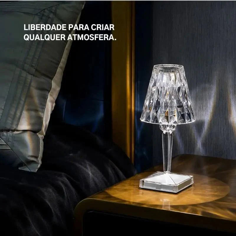 Luminária de Mesa Sem Fio 3 em 1 com Carregador USB e Controle Touch