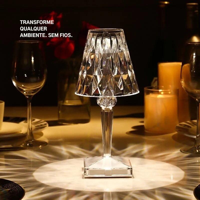 Luminária de Mesa Sem Fio 3 em 1 com Carregador USB e Controle Touch