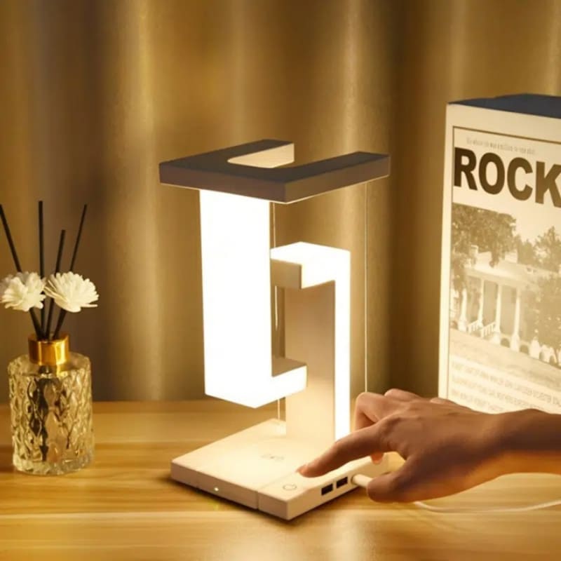 Luminária de Mesa com Carregador Indutivo para iPhone e Samsung