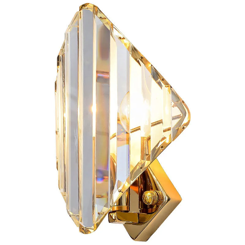 Luminária de Parede Interna Moderna com Cristais Brilhantes - Iluminação Elegante para Ambientes