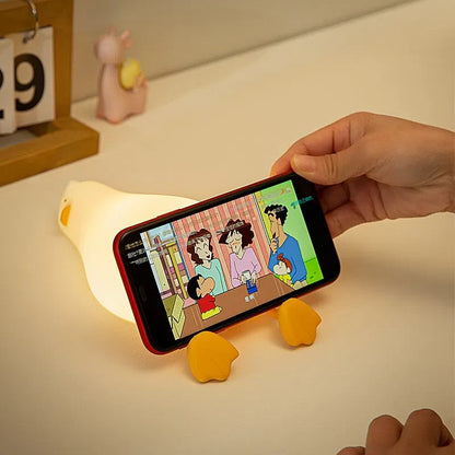 Luminária de Silicone em Forma de Patinho para Crianças