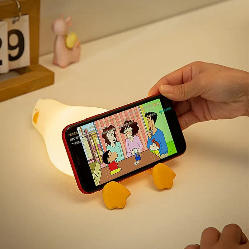 Luminária de Silicone em Forma de Patinho para Crianças