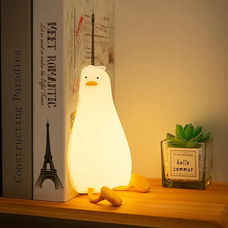 Luminária de Silicone em Forma de Patinho para Crianças
