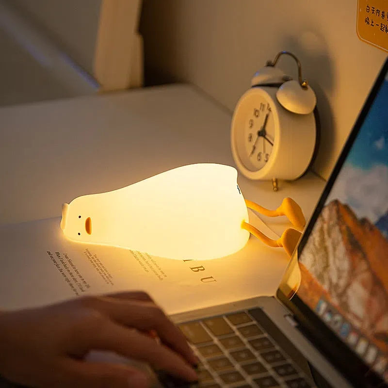 Luminária de Silicone em Forma de Patinho para Crianças