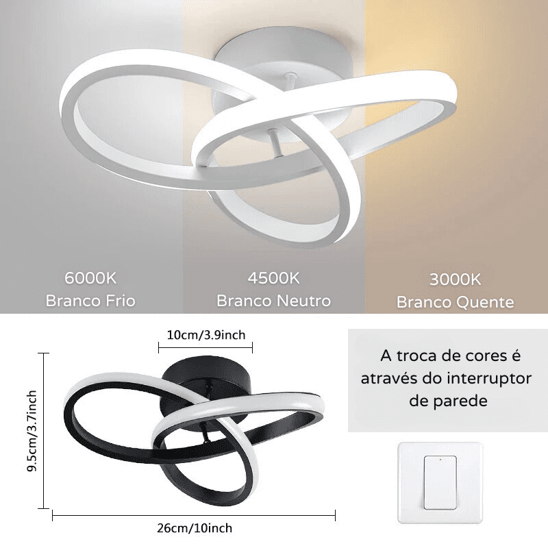 Luminária de Teto LED Plafon Sobrepor Moderna Tokyo - Iluminação Decorativa