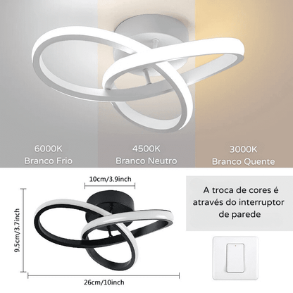Luminária de Teto LED Plafon Sobrepor Moderna Tokyo - Iluminação Decorativa