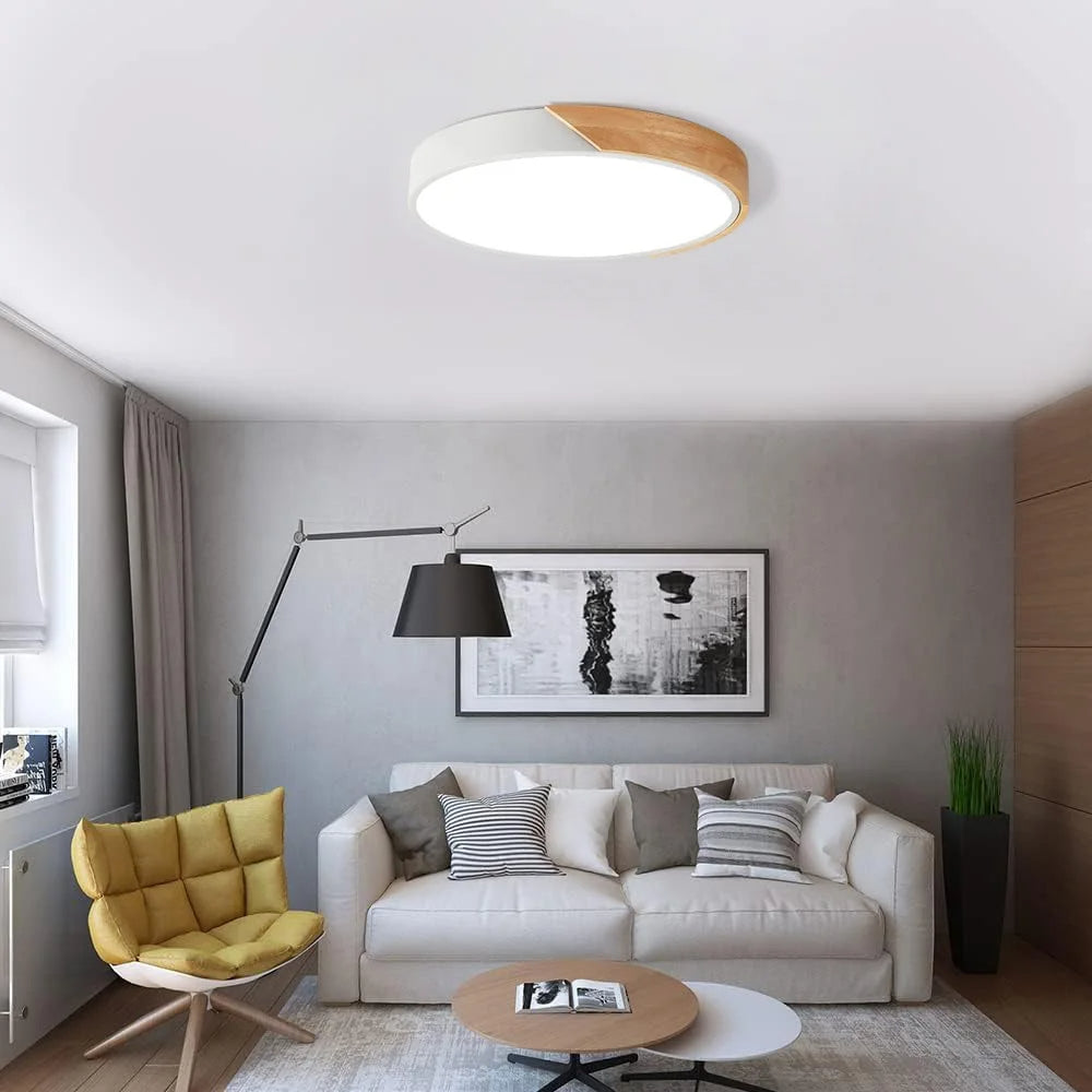 Luminária de Teto LED Redonda Estilo Nórdico – Plafon Moderno para Iluminação