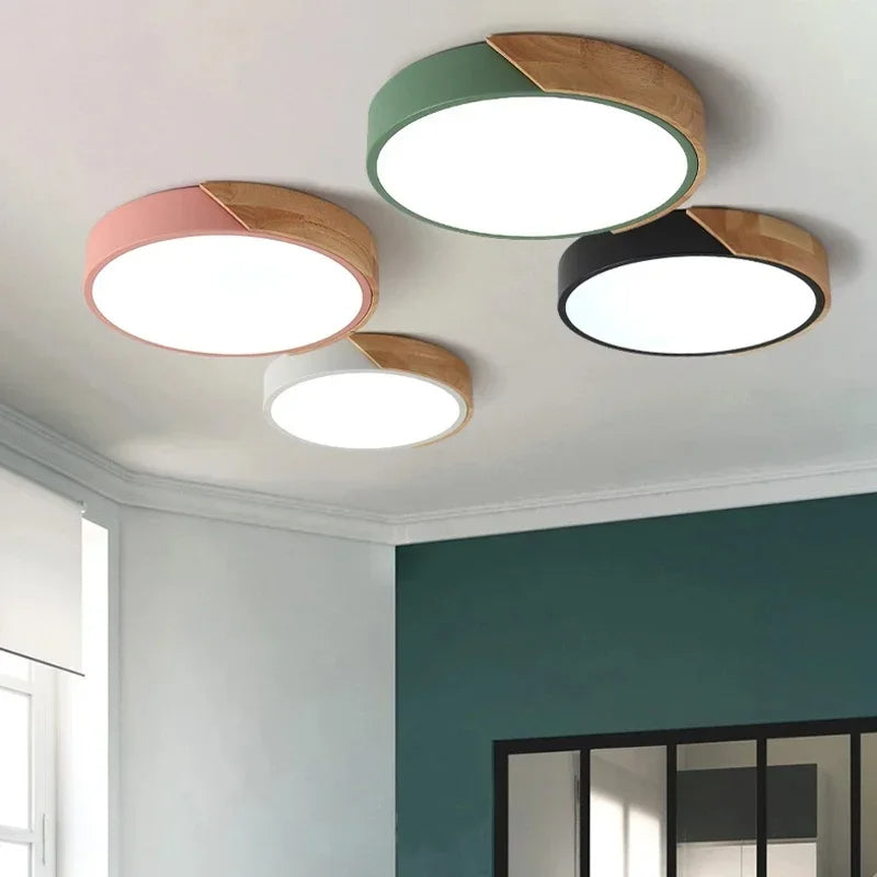 Luminária de Teto LED Redonda Estilo Nórdico – Plafon Moderno para Iluminação