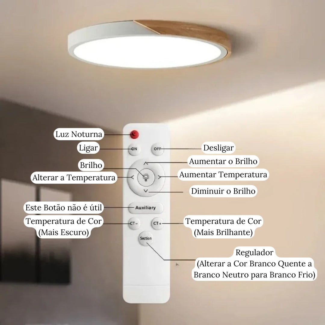 Luminária de Teto LED Redonda Estilo Nórdico – Plafon Moderno para Iluminação