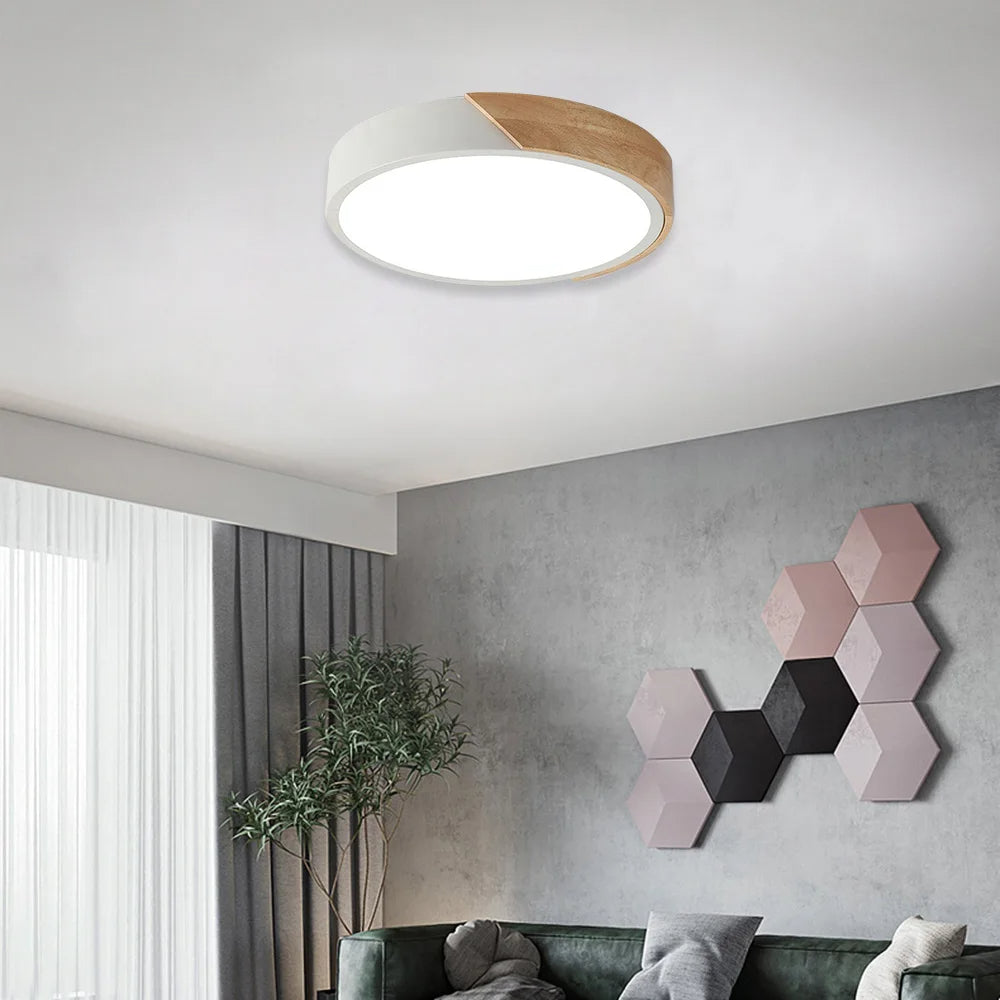 Luminária de Teto LED Redonda Estilo Nórdico – Plafon Moderno para Iluminação
