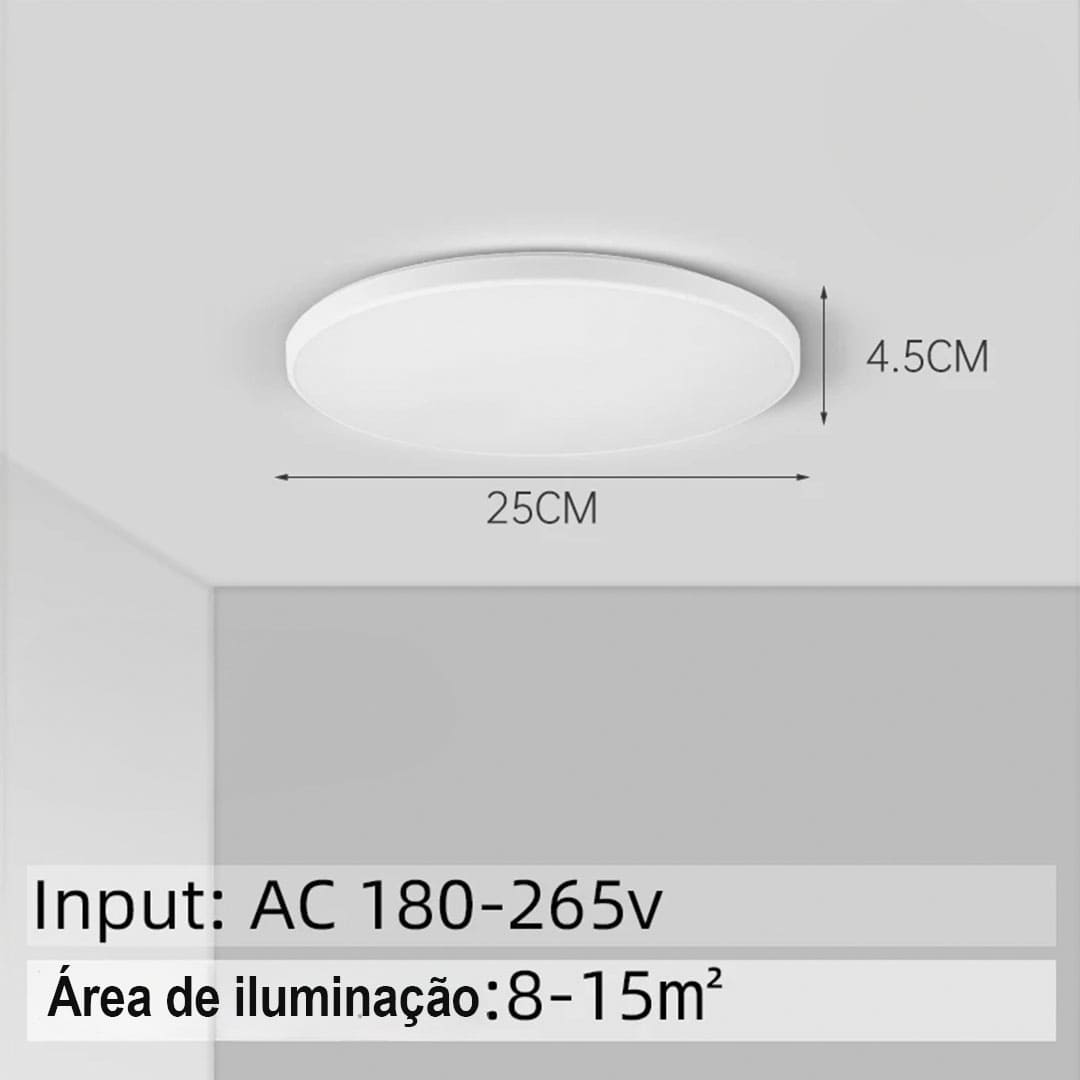 Luminária de Teto LED Redonda Moderna para Sobrepor - Iluminação Elegante