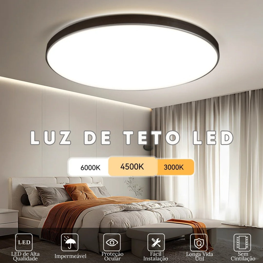 Luminária de Teto LED Redonda Moderna para Sobrepor - Iluminação Elegante