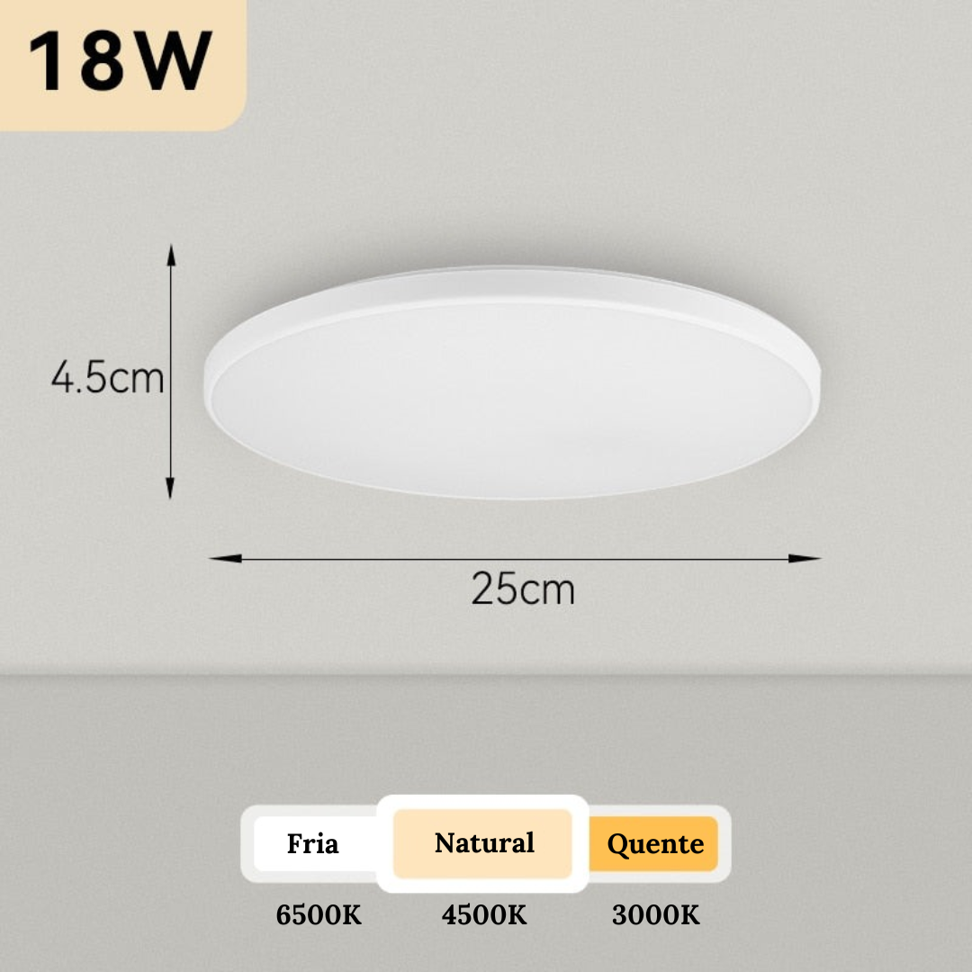 Luminária de Teto Plafon LED Decorativa Redonda Moderna para Iluminação