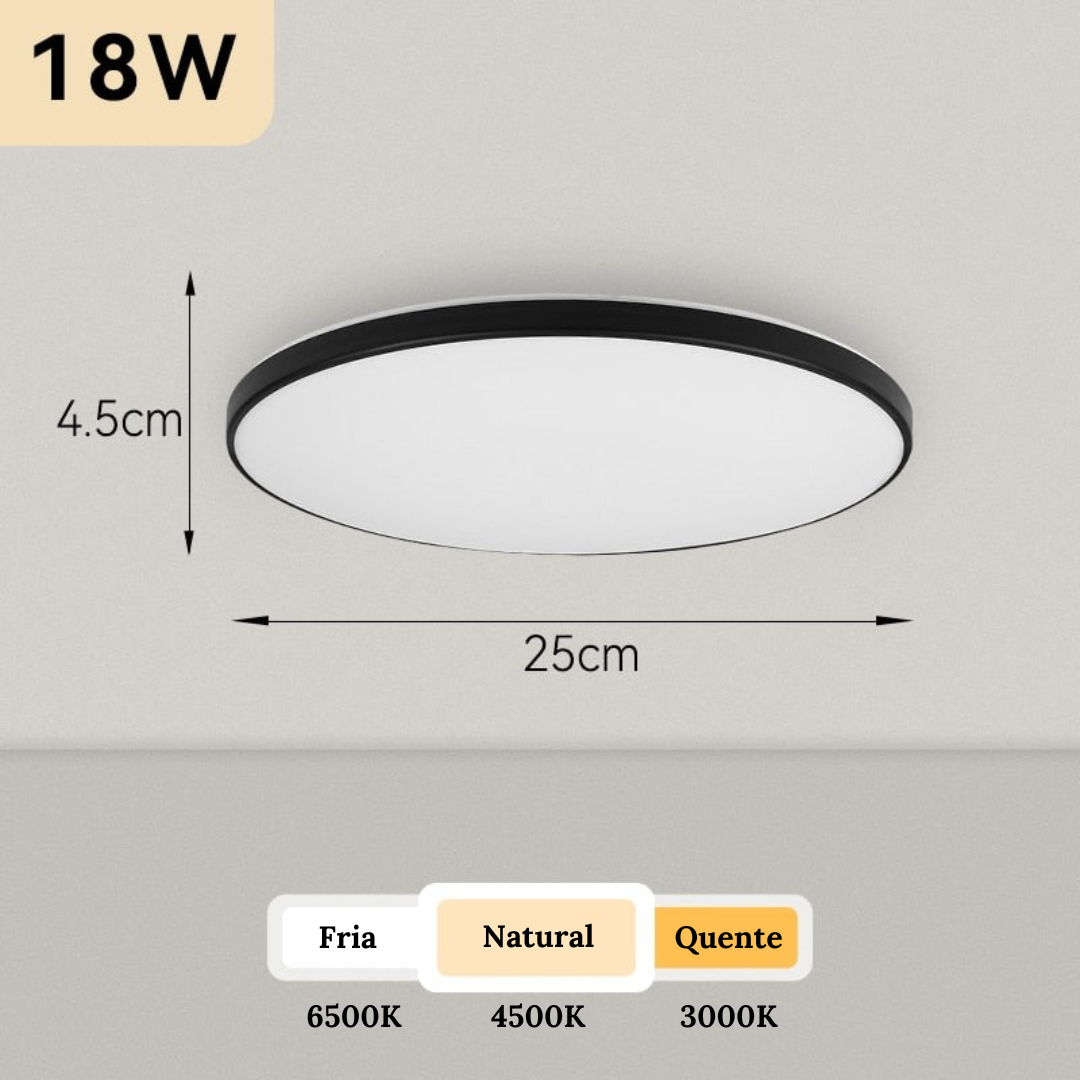 Luminária de Teto Plafon LED Decorativa Redonda Moderna para Iluminação