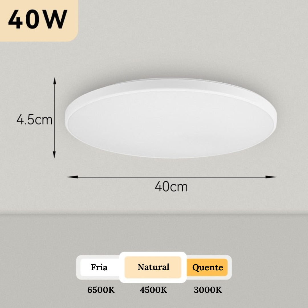 Luminária de Teto Plafon LED Decorativa Redonda Moderna para Iluminação