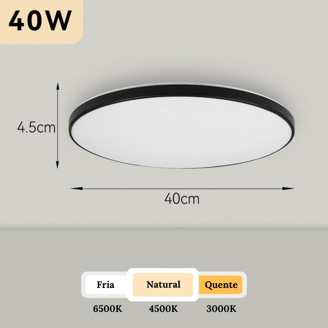 Luminária de Teto Plafon LED Decorativa Redonda Moderna para Iluminação