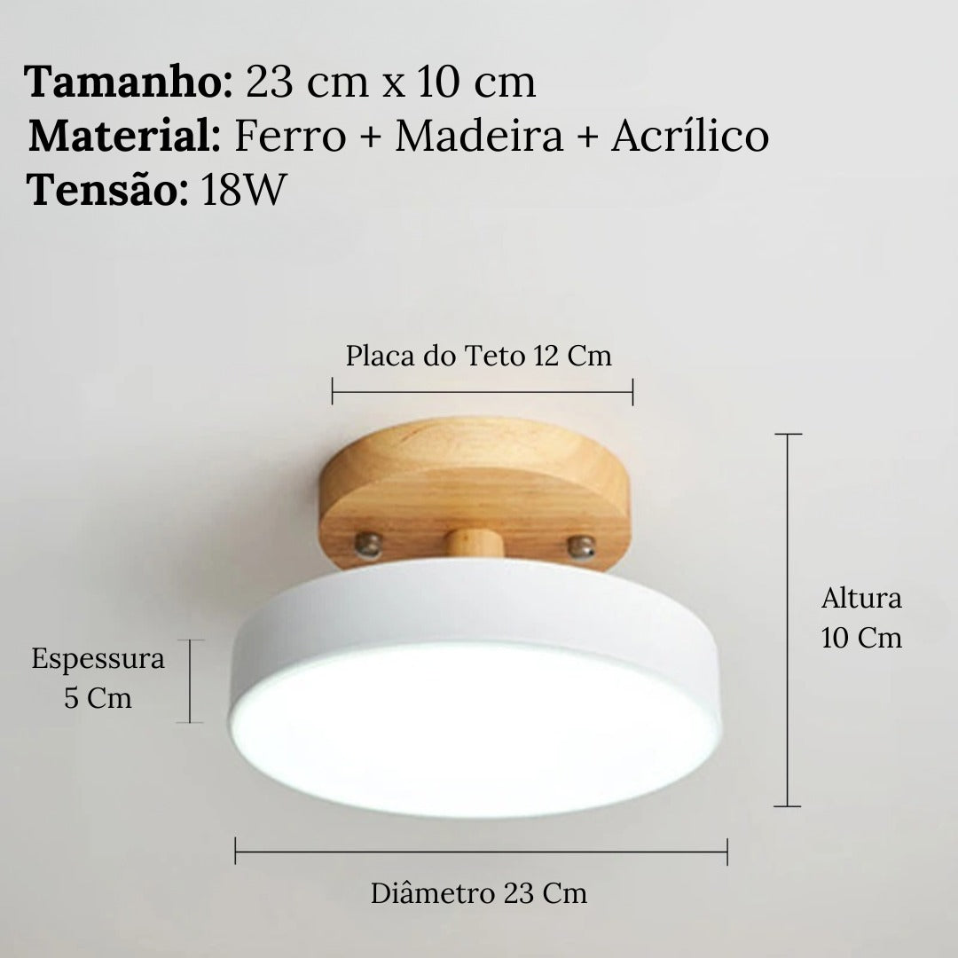 Luminária de Teto Plafon Redondo LED Estilo Nórdico para Iluminação Moderna