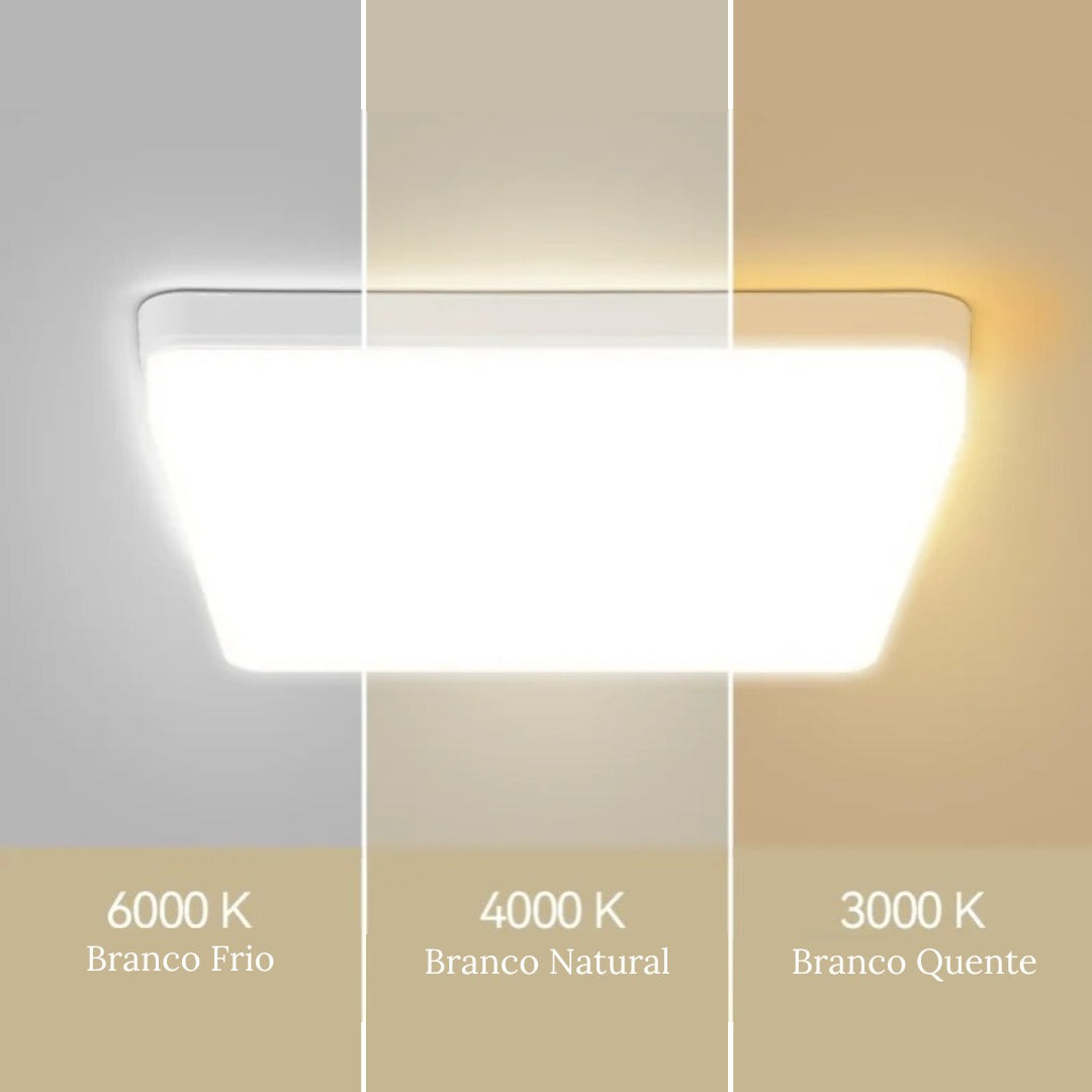 Luminária de Teto Quadrada LED Bivolt - Iluminação Moderna e Eficiente