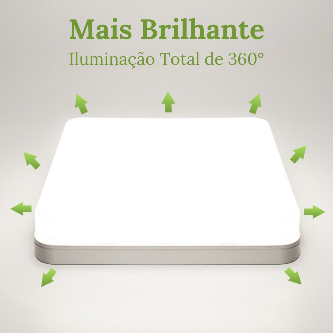 Luminária de Teto Quadrada LED Bivolt - Iluminação Moderna e Eficiente