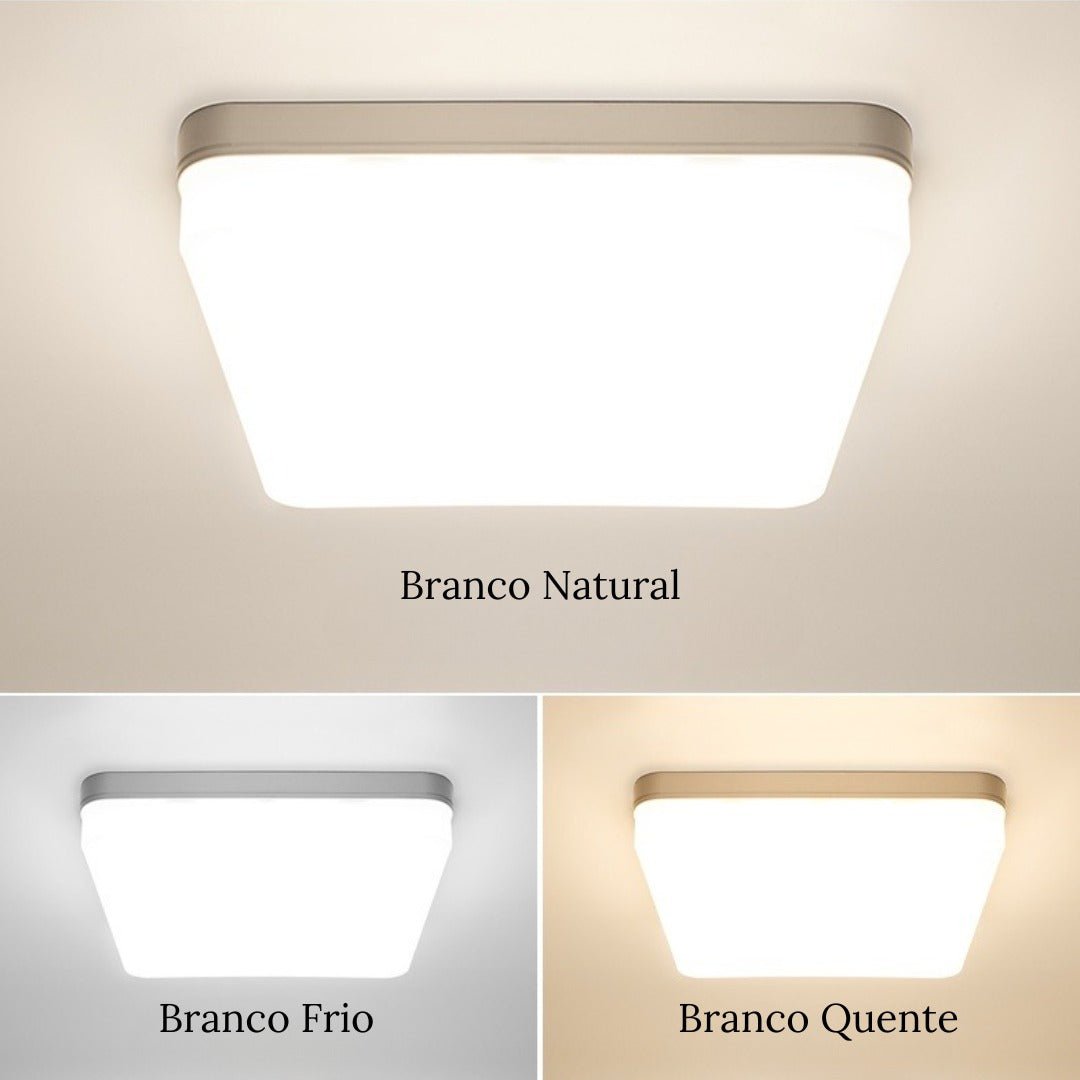 Luminária de Teto Quadrada LED Bivolt - Iluminação Moderna e Eficiente