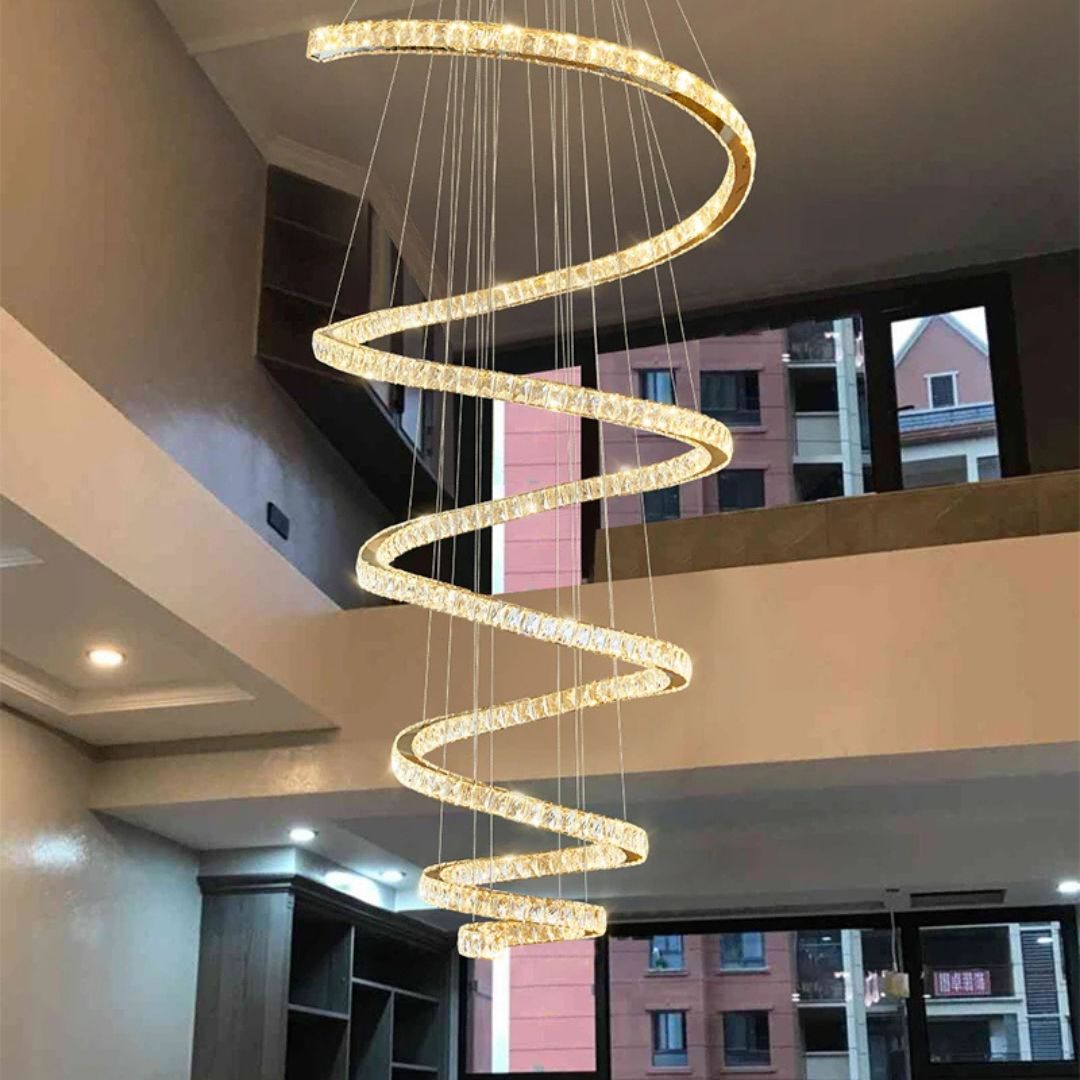 Lustre Circular de Cristal Moderno para Pendente em Sala de Jantar
