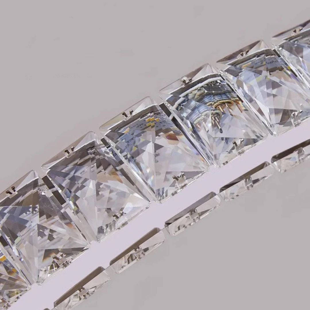 Lustre Circular de Cristal Moderno para Pendente em Sala de Jantar