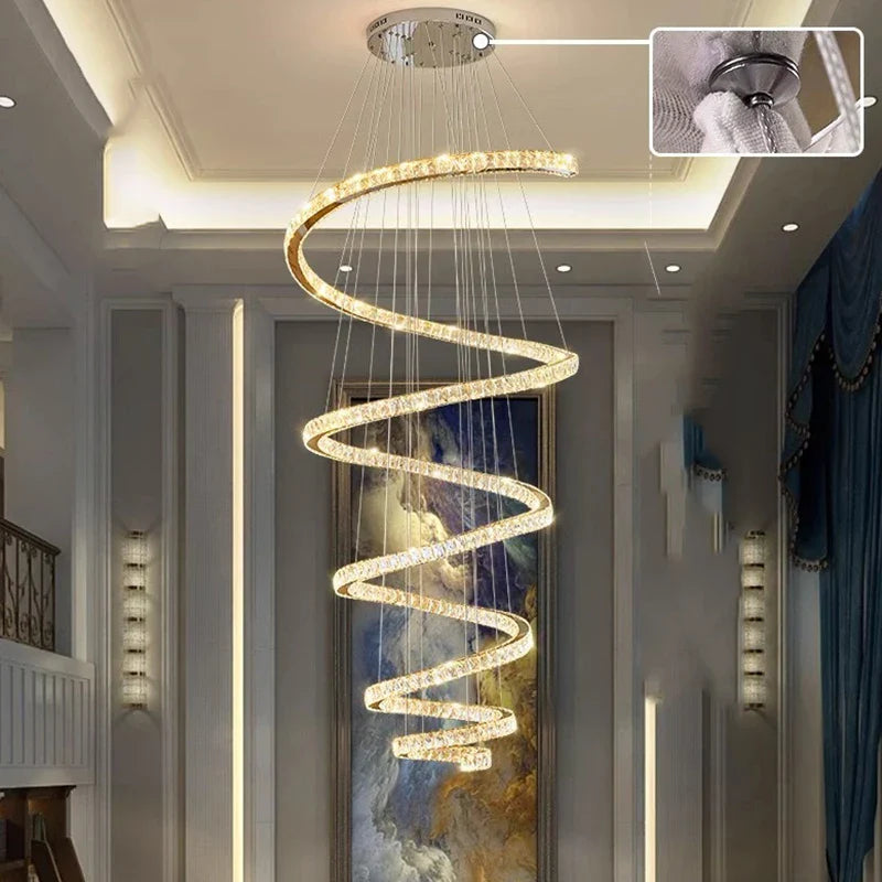 Lustre Circular de Cristal Moderno para Pendente em Sala de Jantar