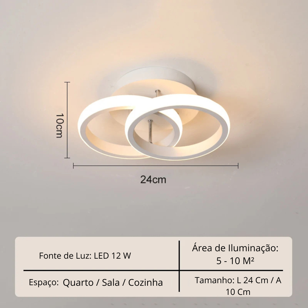 Lustre Moderno em LED para Sala de Estar - Iluminação Elegante e Eficiente