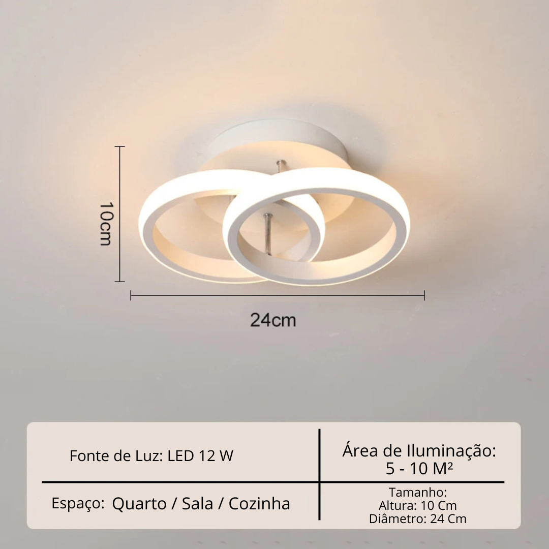 Lustre Moderno em LED para Sala de Estar - Iluminação Elegante e Eficiente
