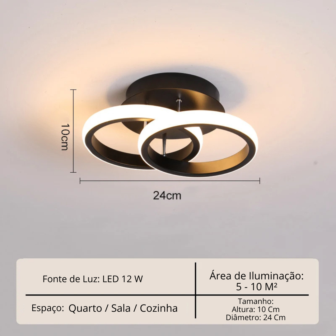 Lustre Moderno em LED para Sala de Estar - Iluminação Elegante e Eficiente