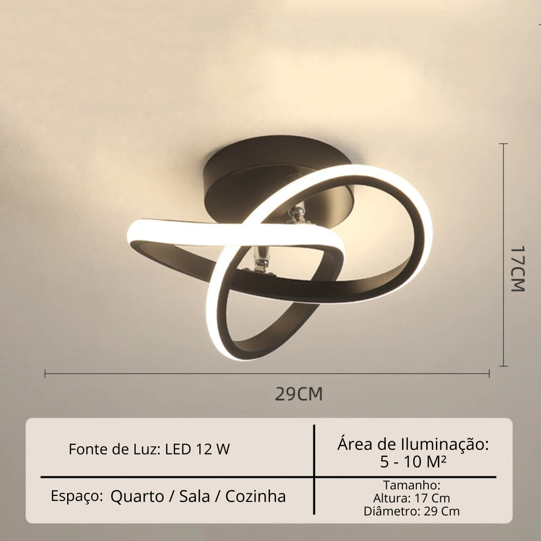 Lustre Moderno em LED para Sala de Estar - Iluminação Elegante e Eficiente
