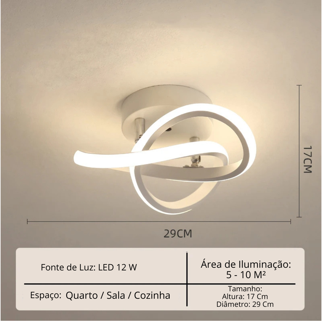 Lustre Moderno em LED para Sala de Estar - Iluminação Elegante e Eficiente
