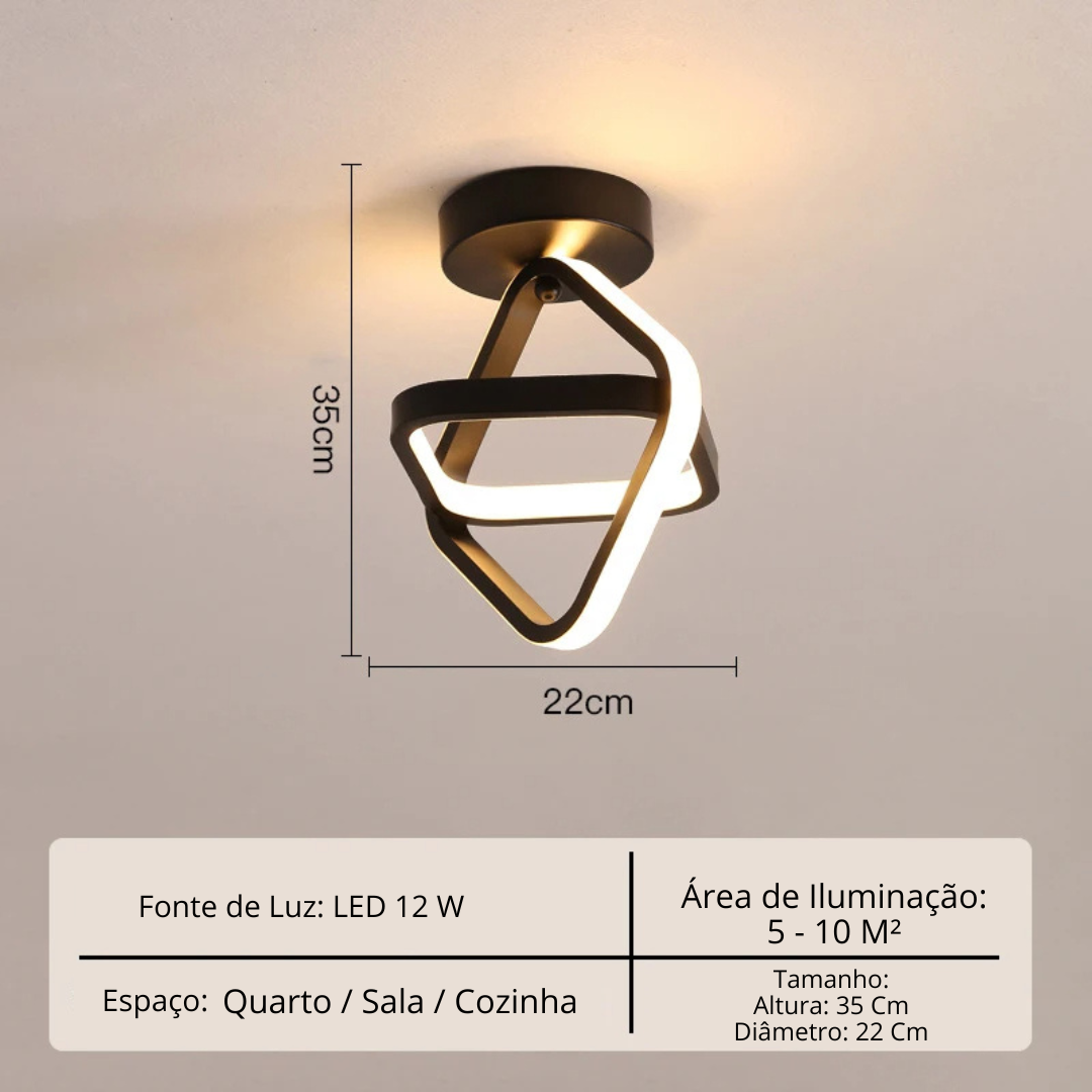 Lustre Moderno em LED para Sala de Estar - Iluminação Elegante e Eficiente